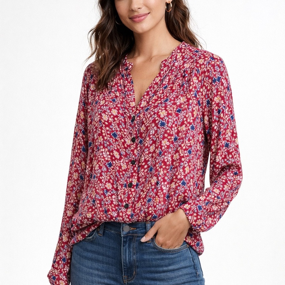 Mauve by anthropology, size small, long sleeve button up  shirt